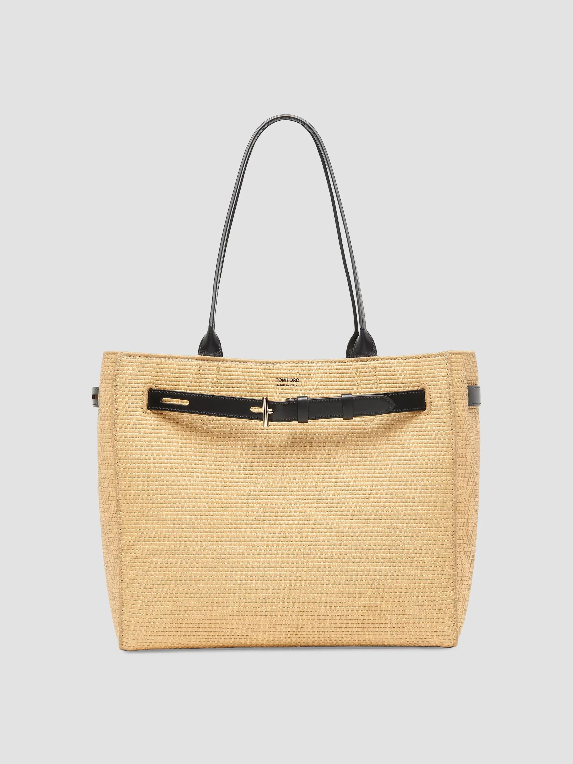 Women's Audrey Large Raffia Tote Bag - Natural Black - 1