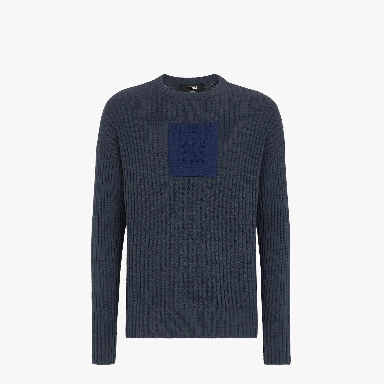 Blue cashmere and cotton pullover - 1