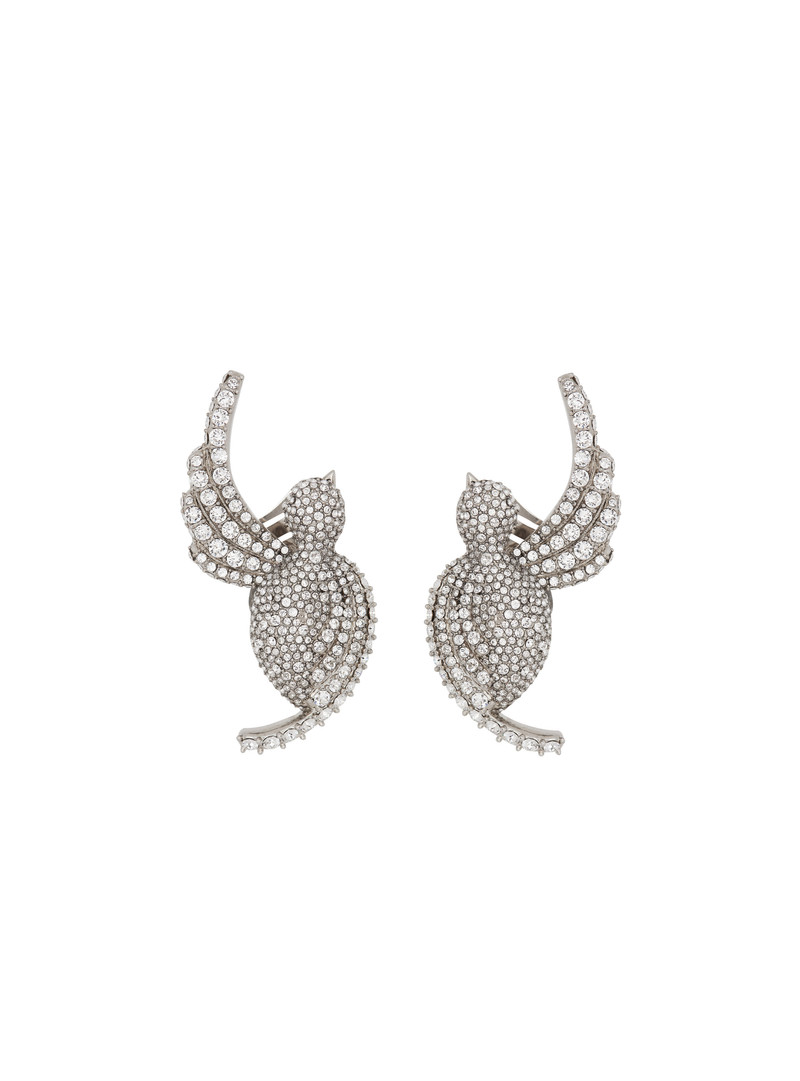 Rhinestone and palladium Swallow earrings 1
