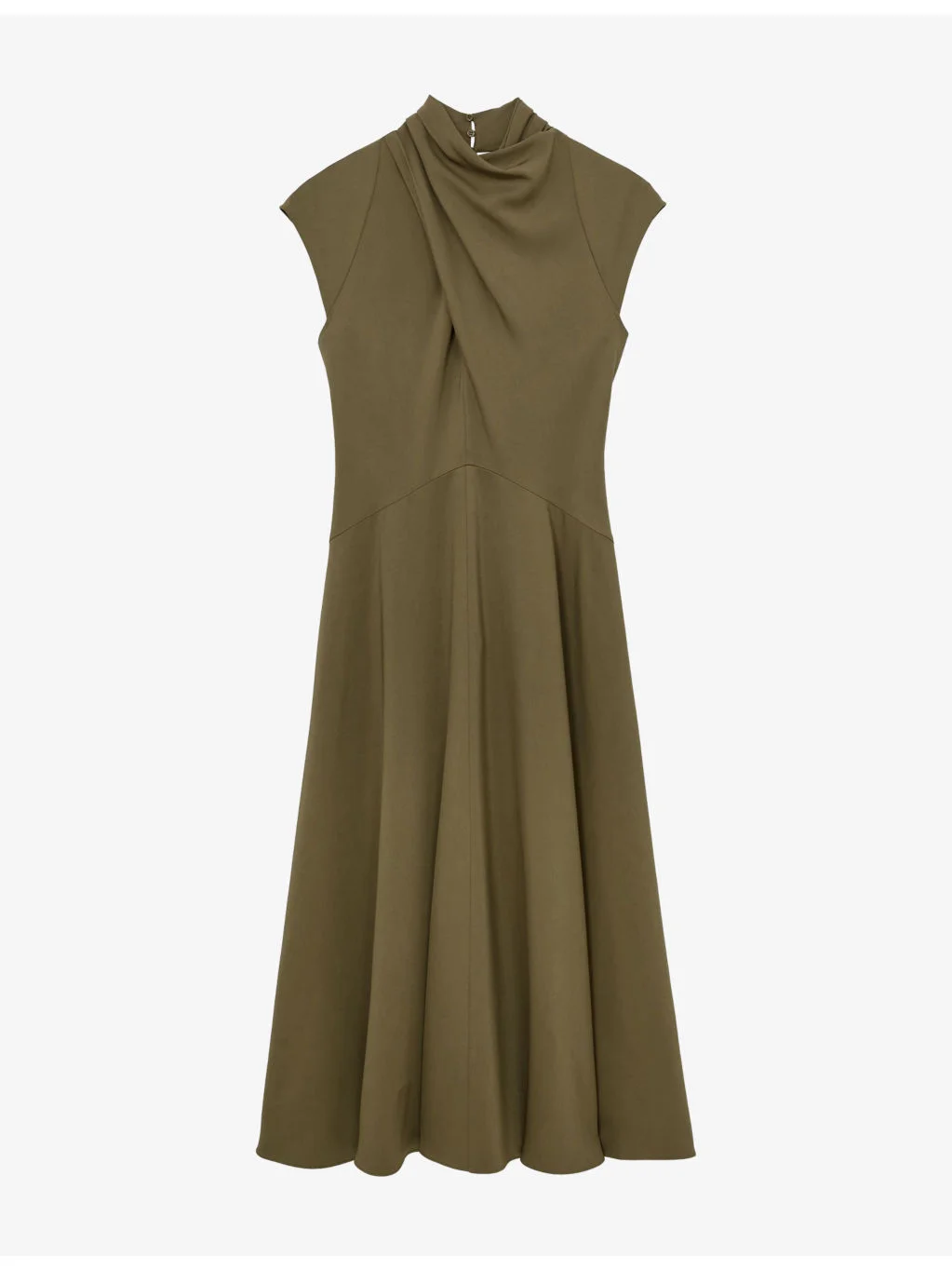 Alma High-Neck Stretch-Woven Midi Dress - 1