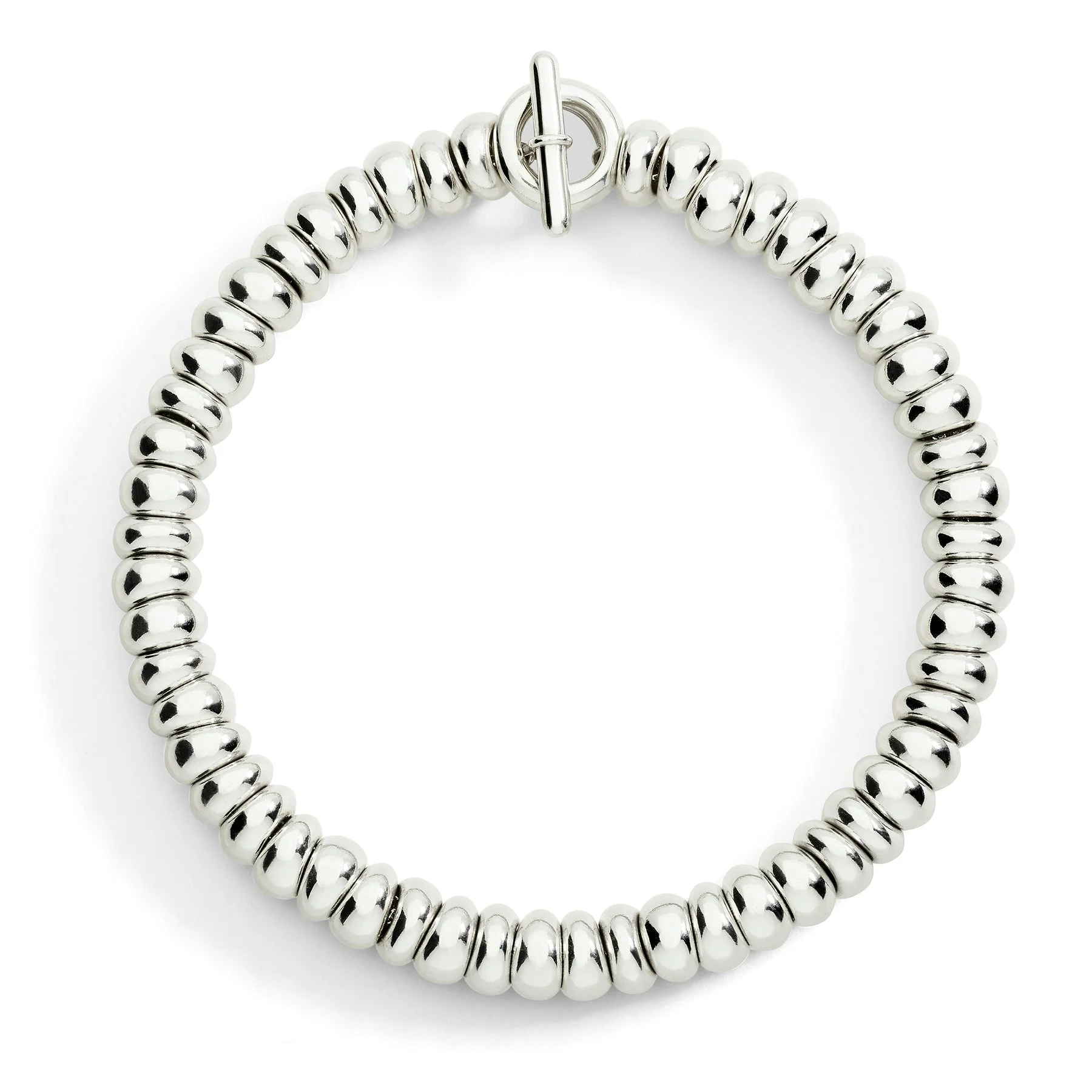 STERLING SILVER BOLD RONDELLE BRACELET - 1