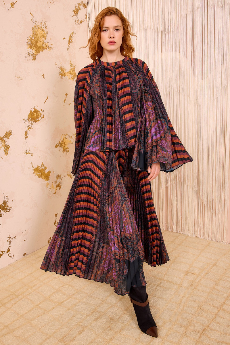 Ella Pleated Bell Sleeve Blouse 1