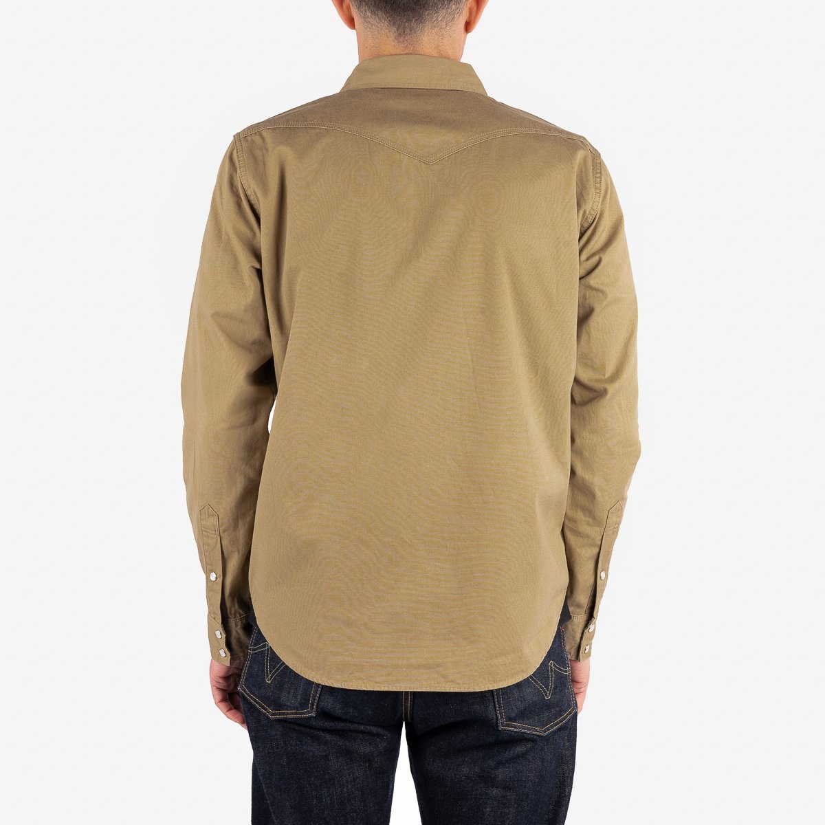 IHSH-394-KHA 7oz Fatigue Cloth Western Shirt - Khaki - 3