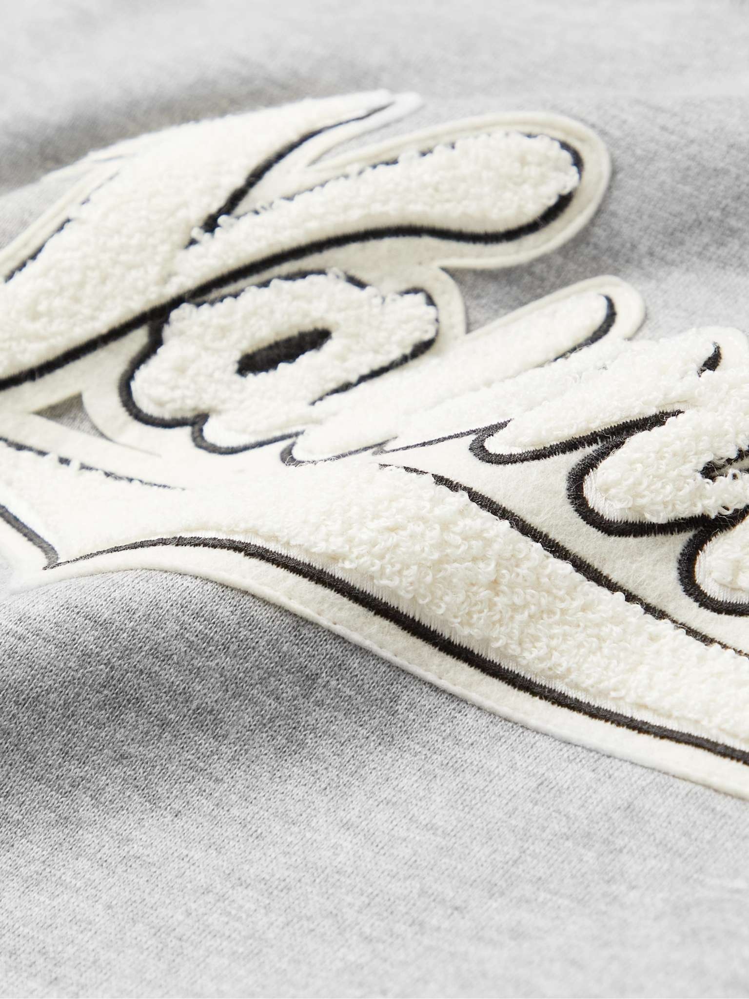 Logo-Appliquéd Bouclé-Trimmed Cotton-Blend Jersey Hoodie - 3