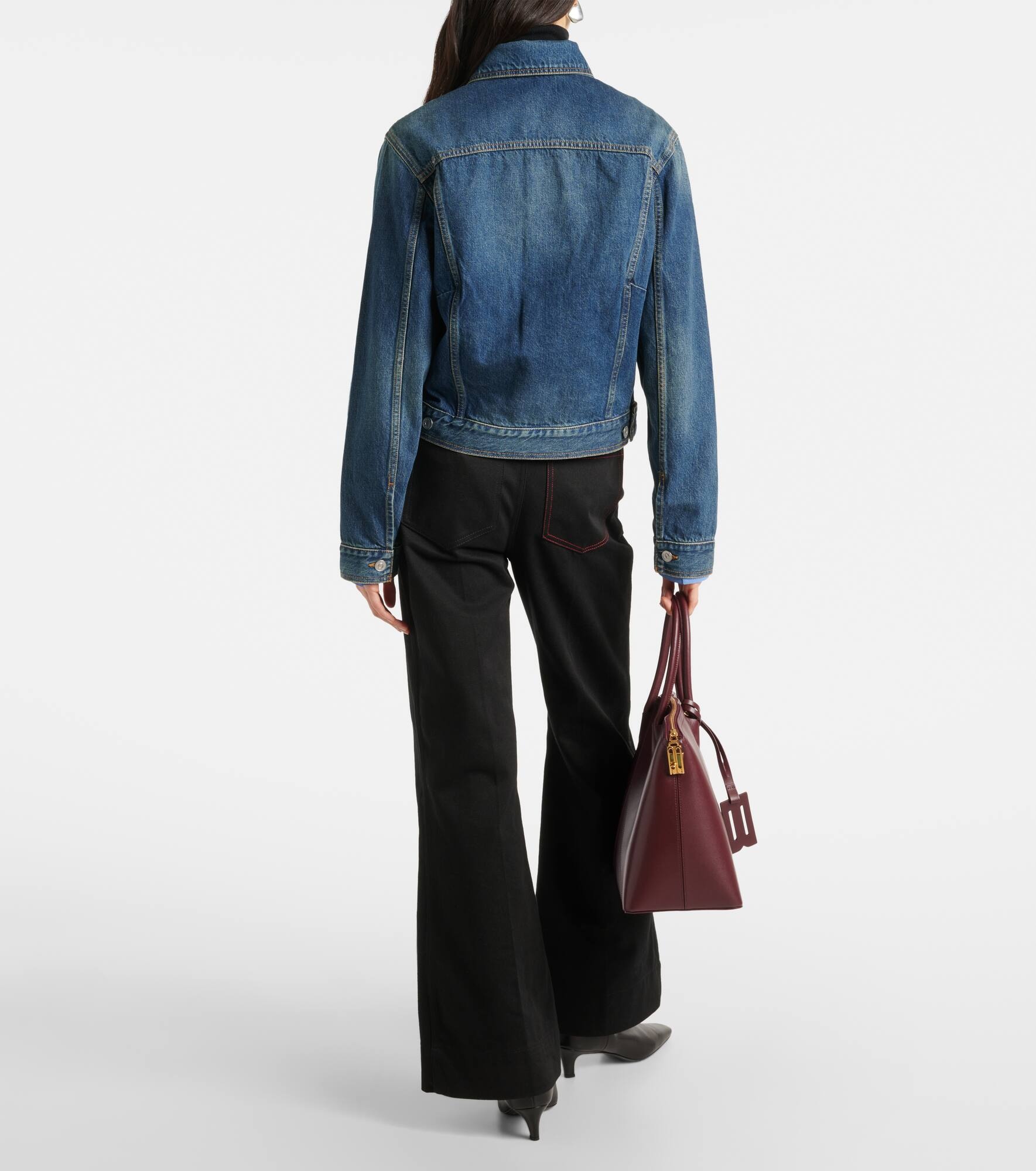 Cropped denim jacket - 3
