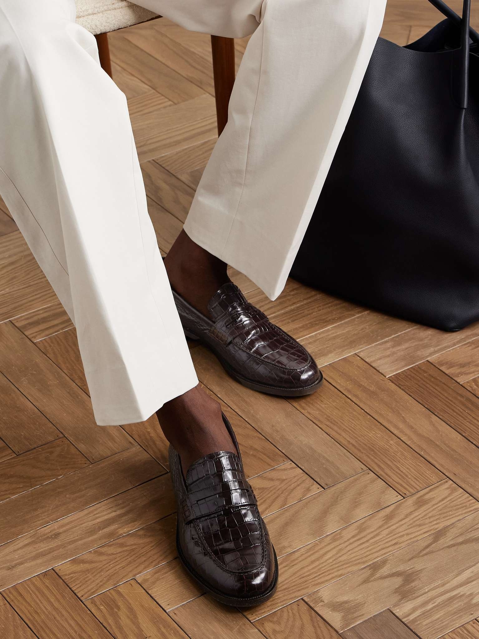 Perry Croc-Effect Leather Penny Loafers - 2