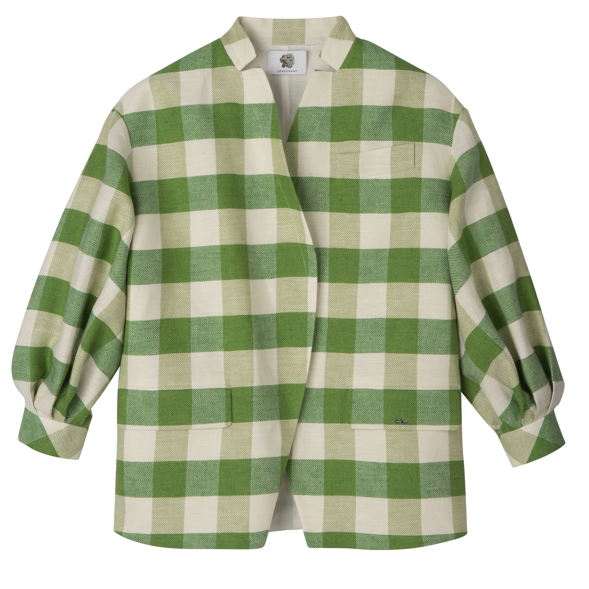 Kimono jacket Green - Vichy jacquard - 1