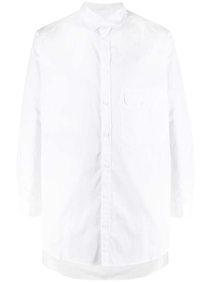 flap pocket long-length shirt 1