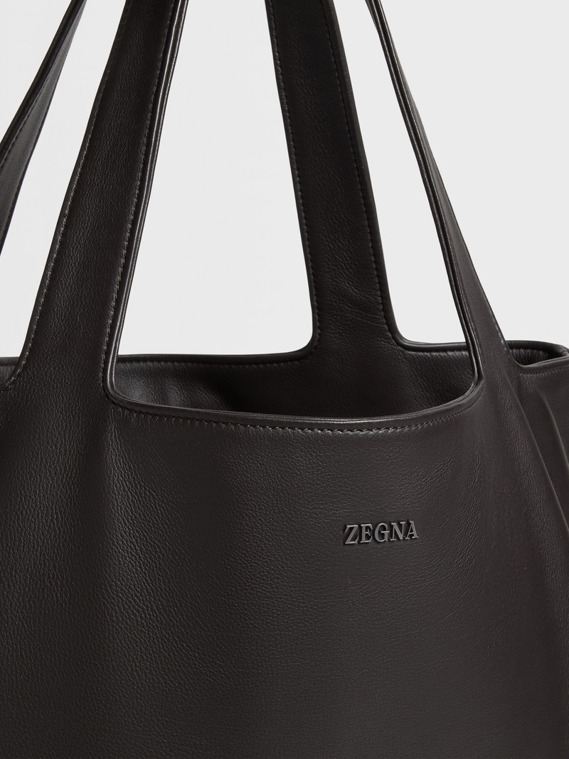 DARK BROWN SECONDSKIN TOTE BAG 5