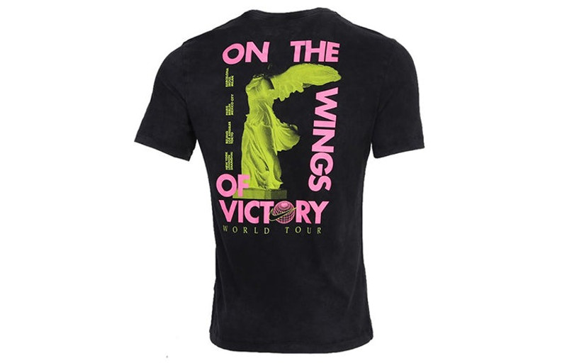 Nike Nike Sportswear World Tour Washed Printing Round Neck Black CW0407-010 outlook