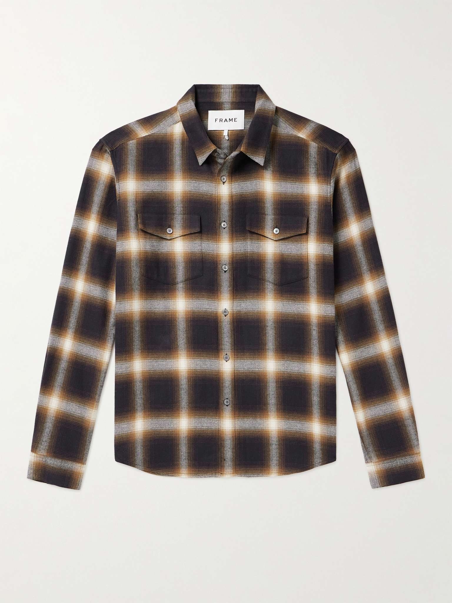 Checked Brushed Cotton-Flannel Shirt - 1