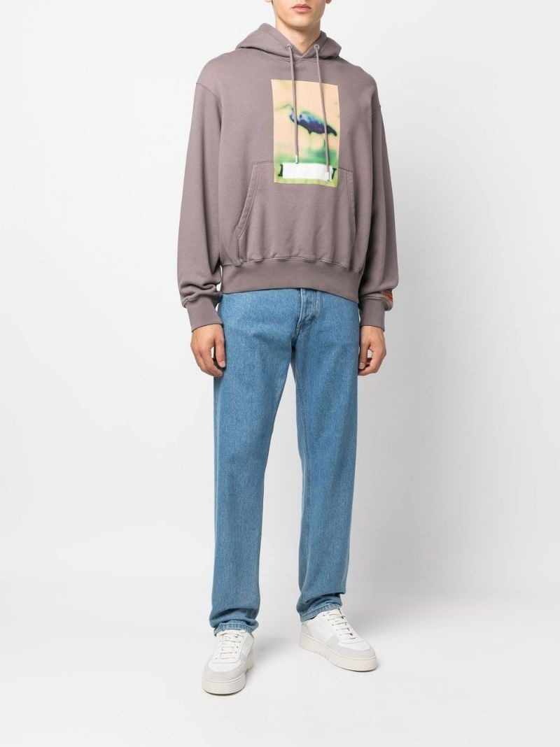 graphic-print drawstring hoodie - 2