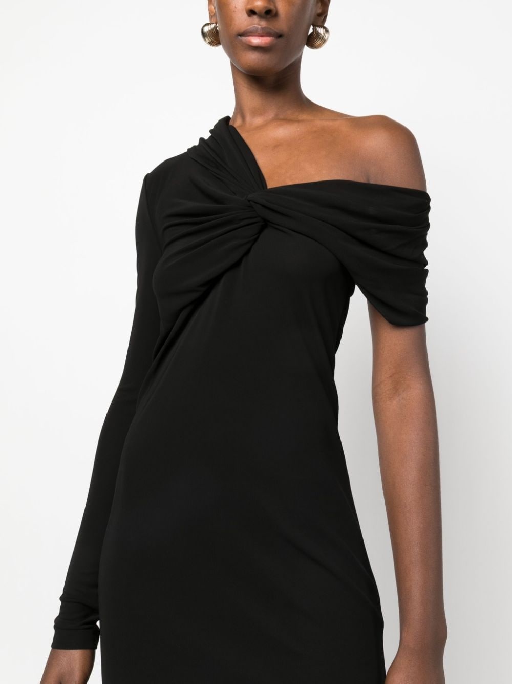 twist-front asymmetric minidress - 5