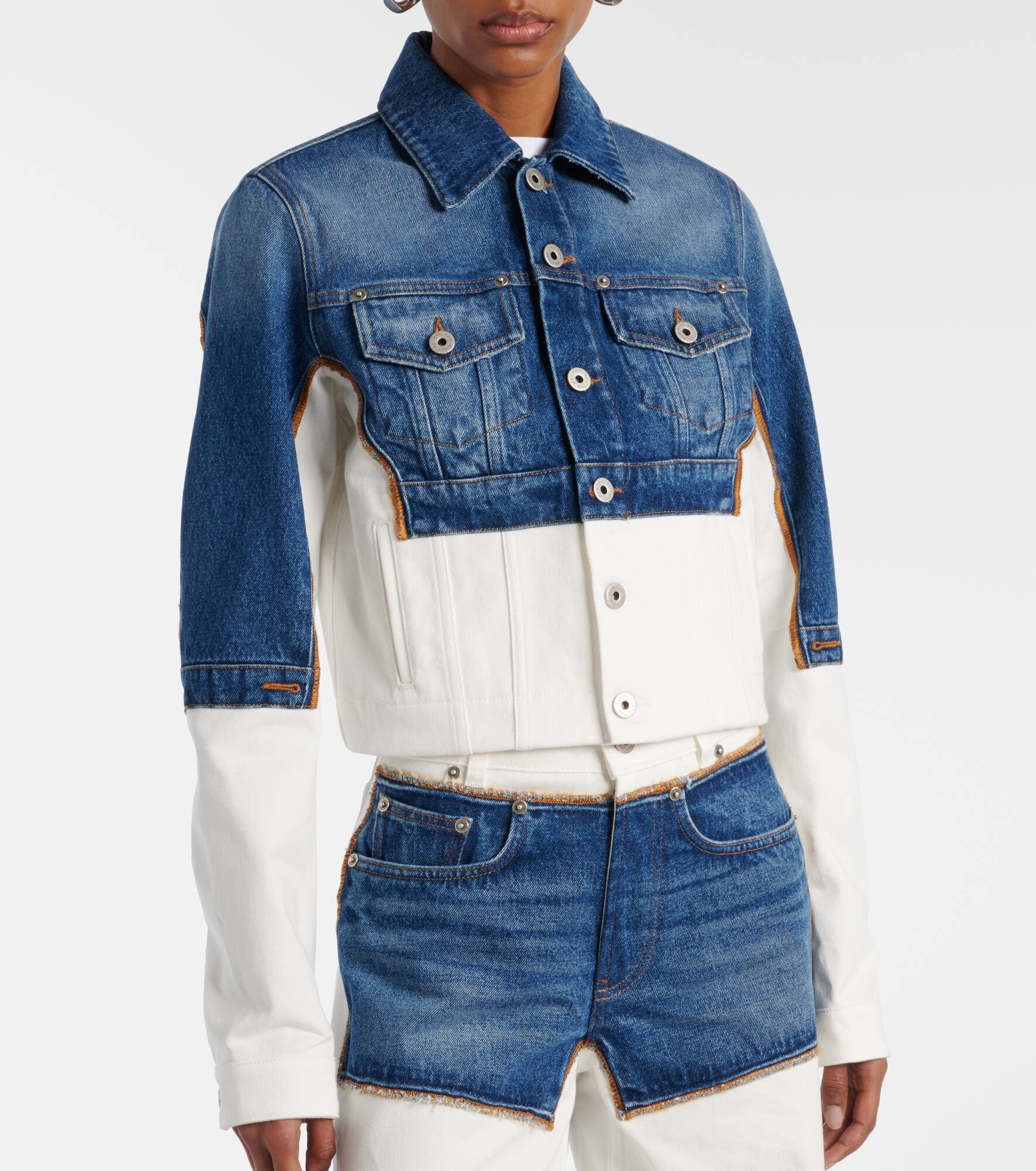 Petit Grand paneled denim jacket - 7