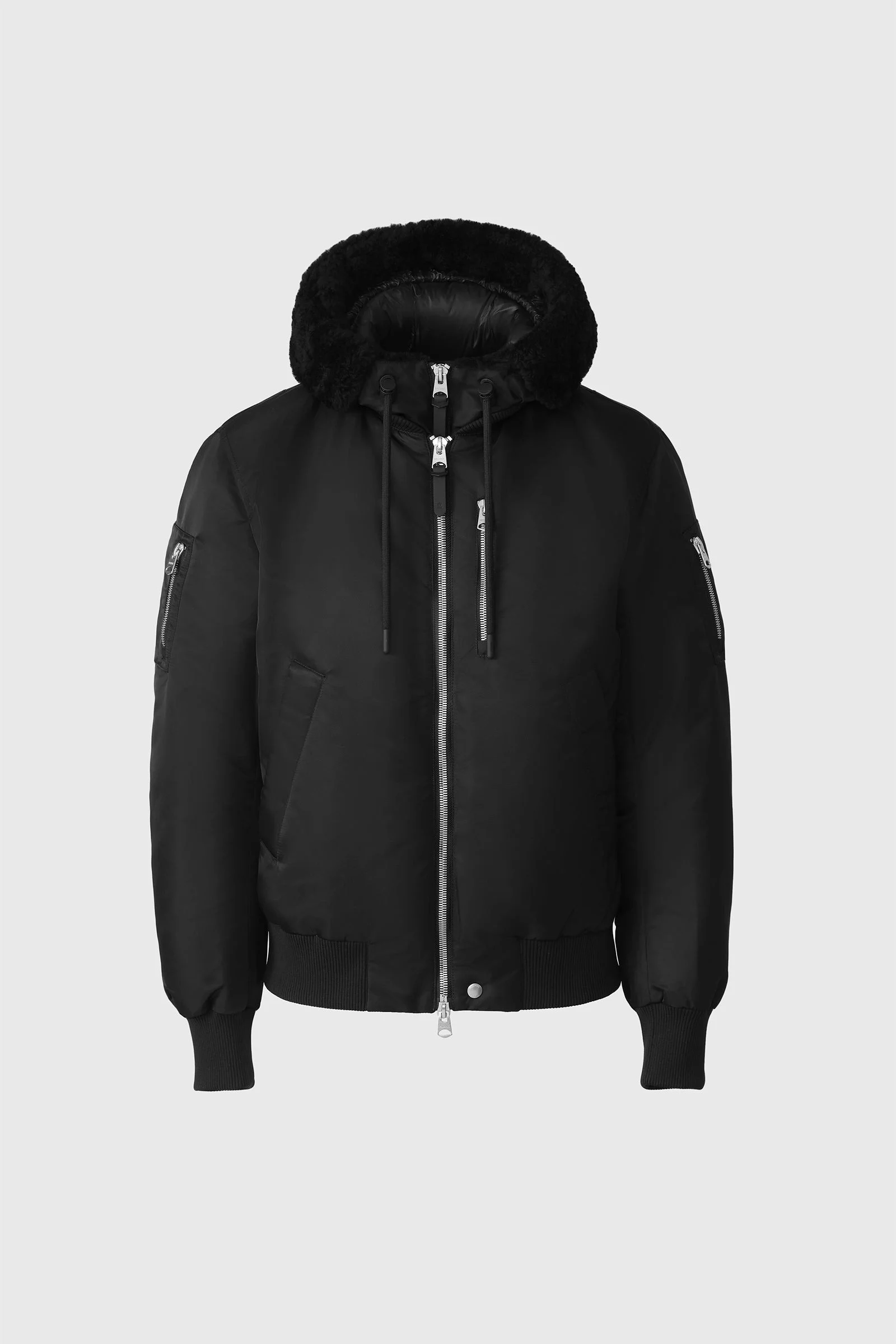 AUGUST-Z bomber jacket with shearling-trimmed hood - 1