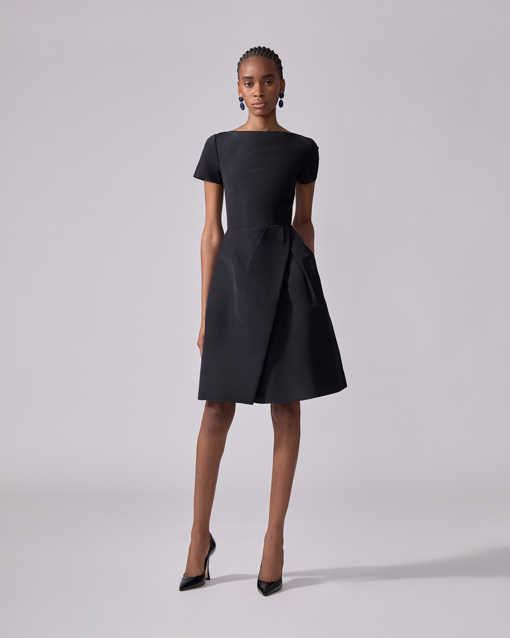 Draped Boat Neck Dress - 2