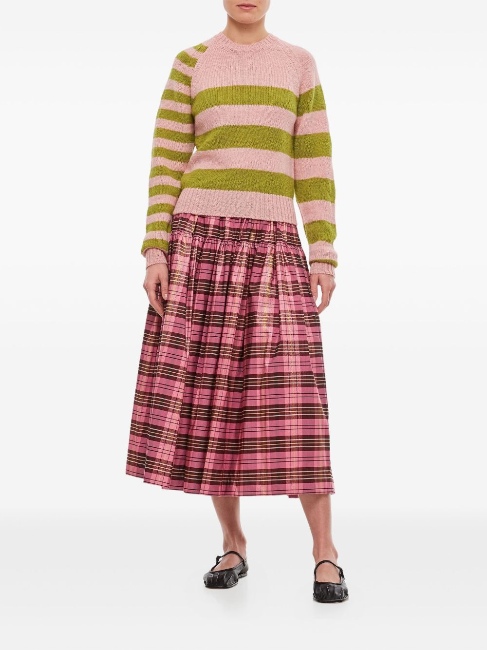striped raglan-sleeve sweater - 2