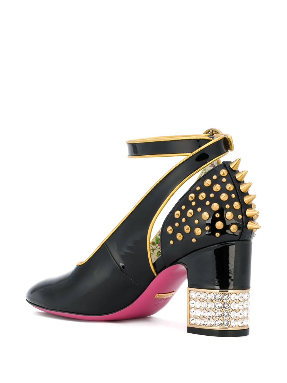 stud and crystal embellished pumps - 3