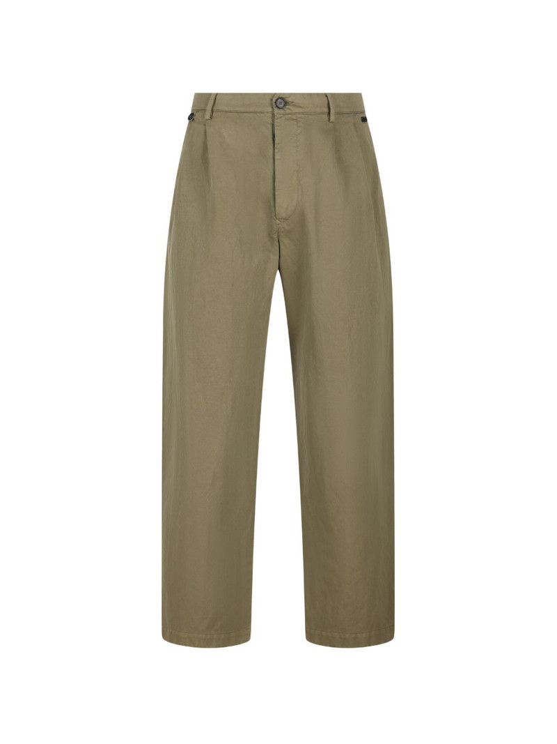 pleated logo trousers 1