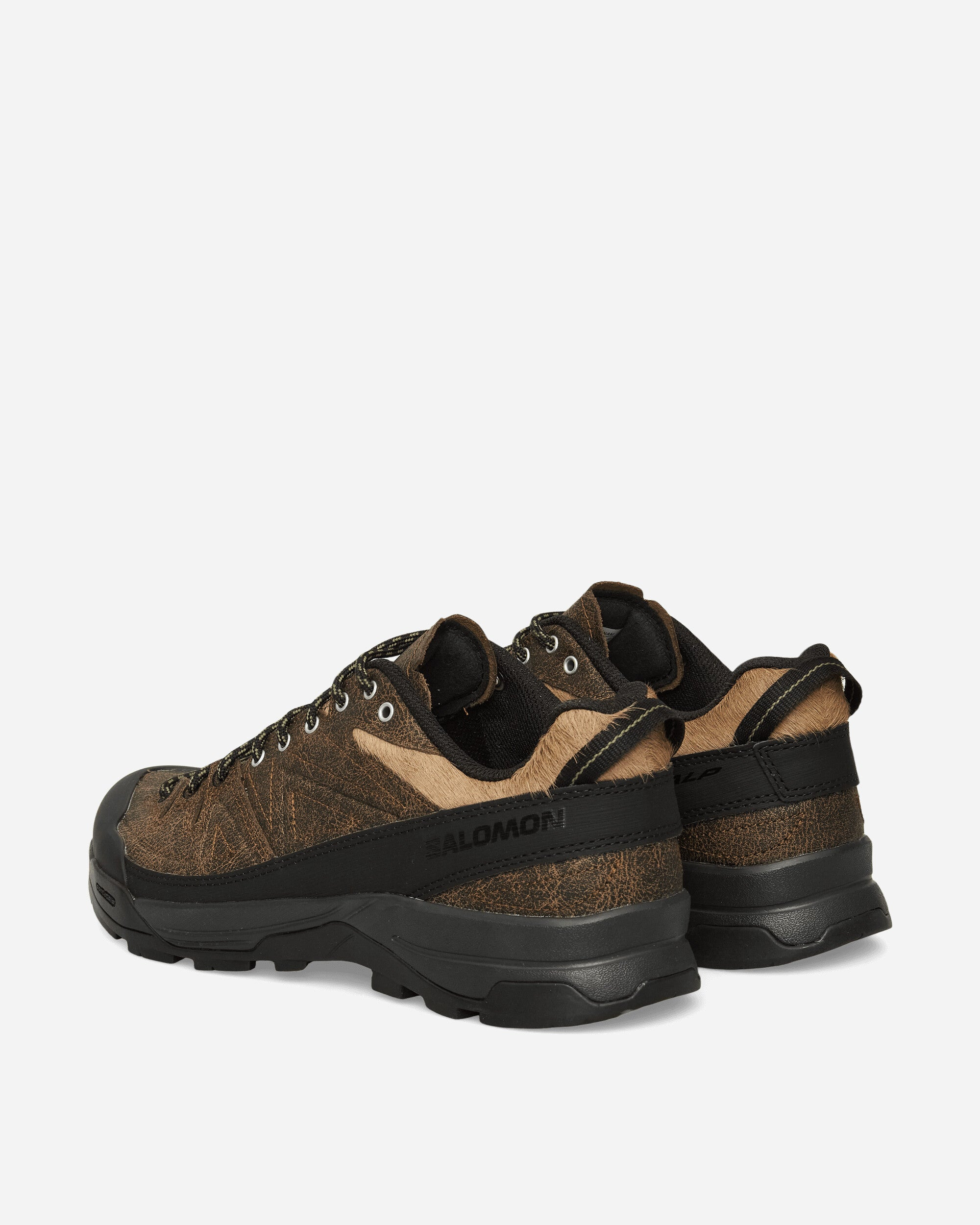 X-ALP Low Distressed Leather Sneakers Dark Earth / Black / Deep Lichen Green - 4