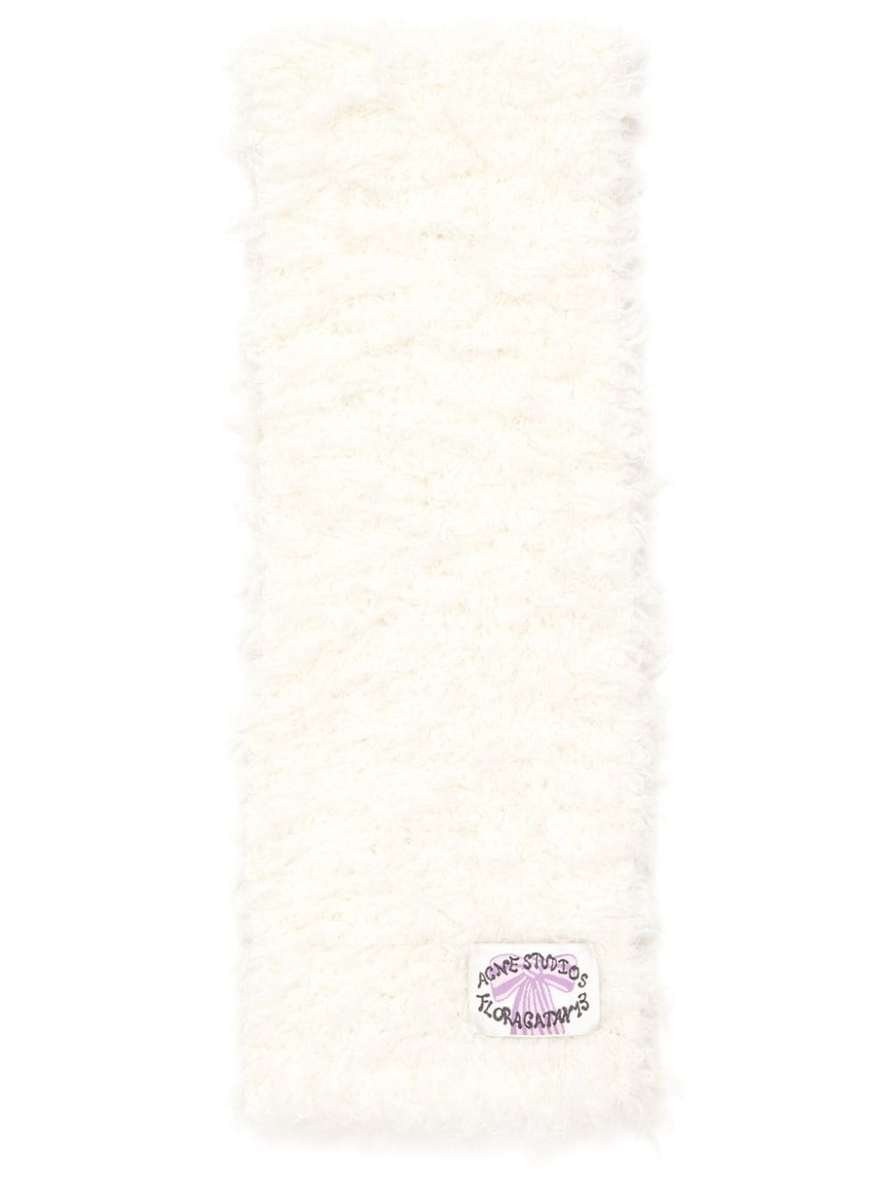 logo-tag faux-fur scarf - 1