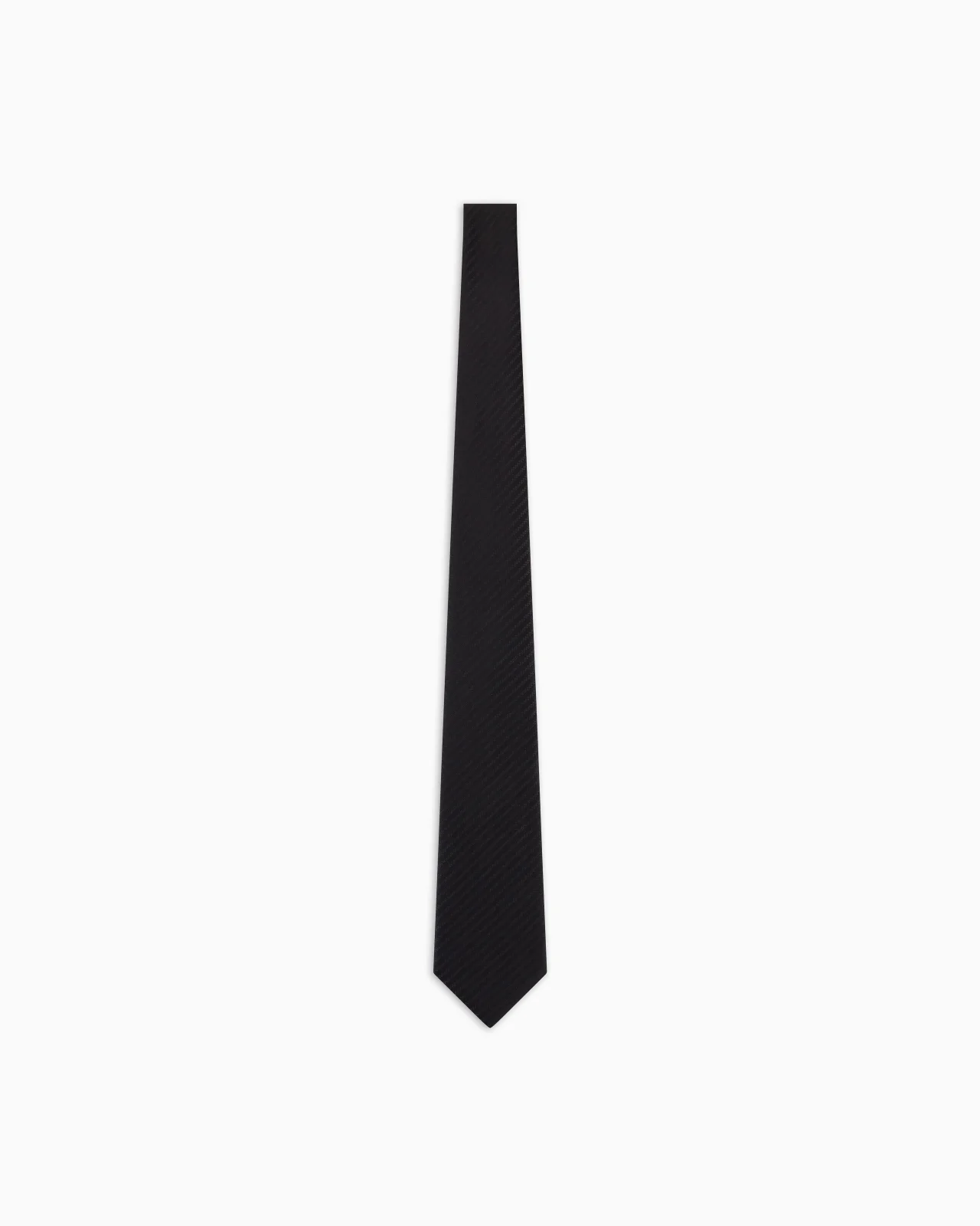 Pure silk tie with jacquard micro-motif - 1