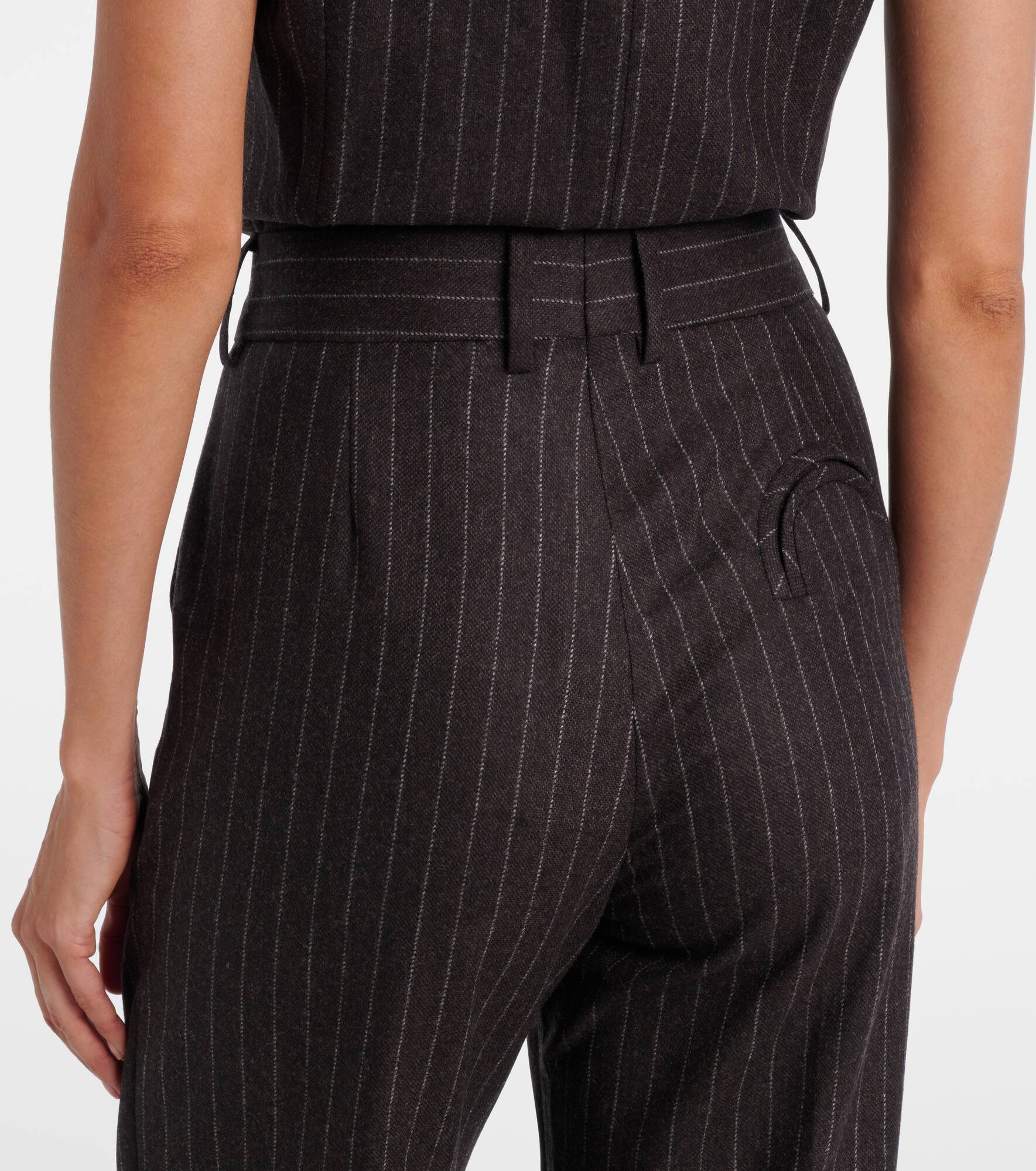 Fox wool and cashmere straight pants - 5