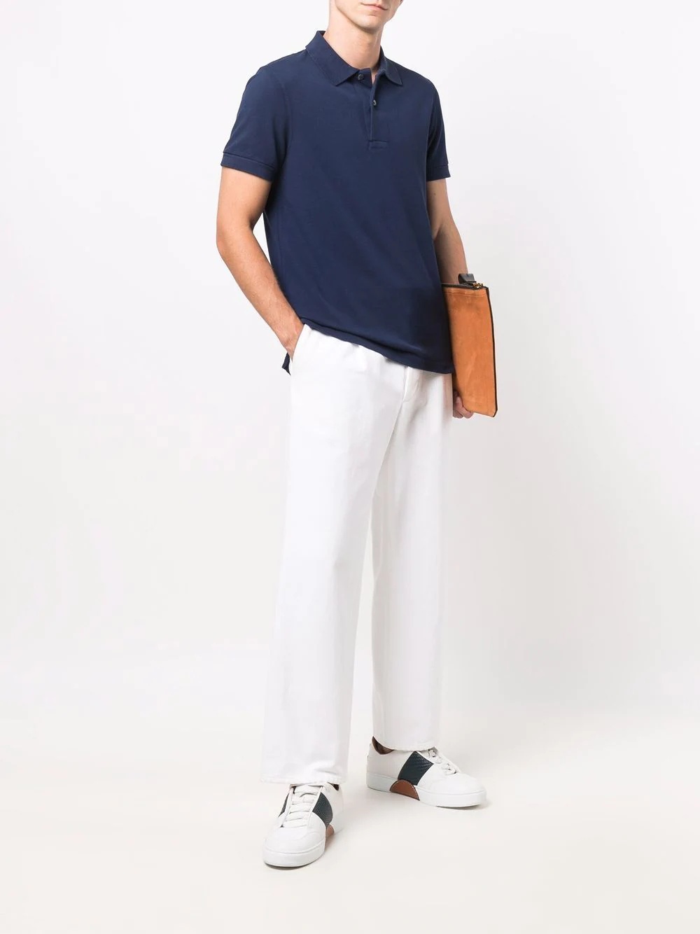 short-sleeved cotton polo shirt - 2