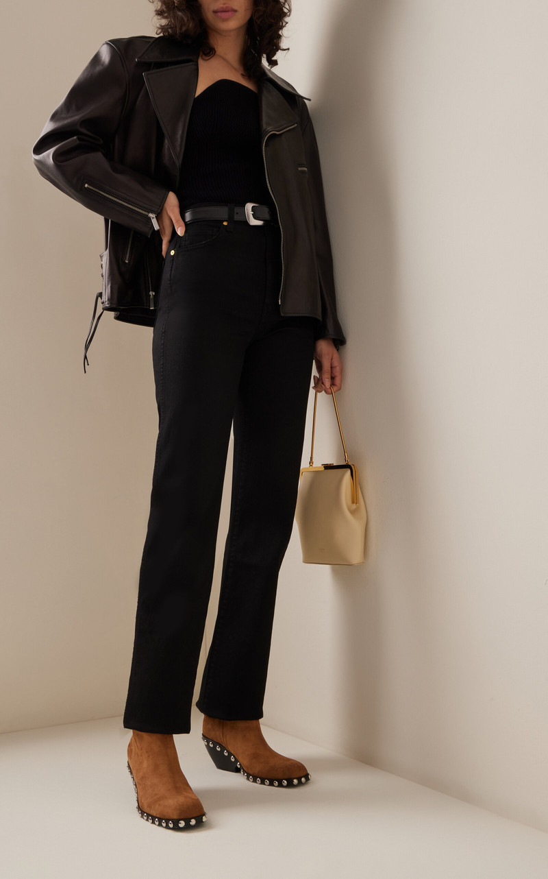 KHAITE Hooper Suede Boots tan outlook