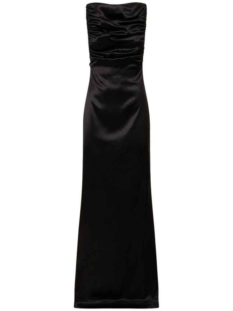 Palladium side slit satin maxi dress - 1