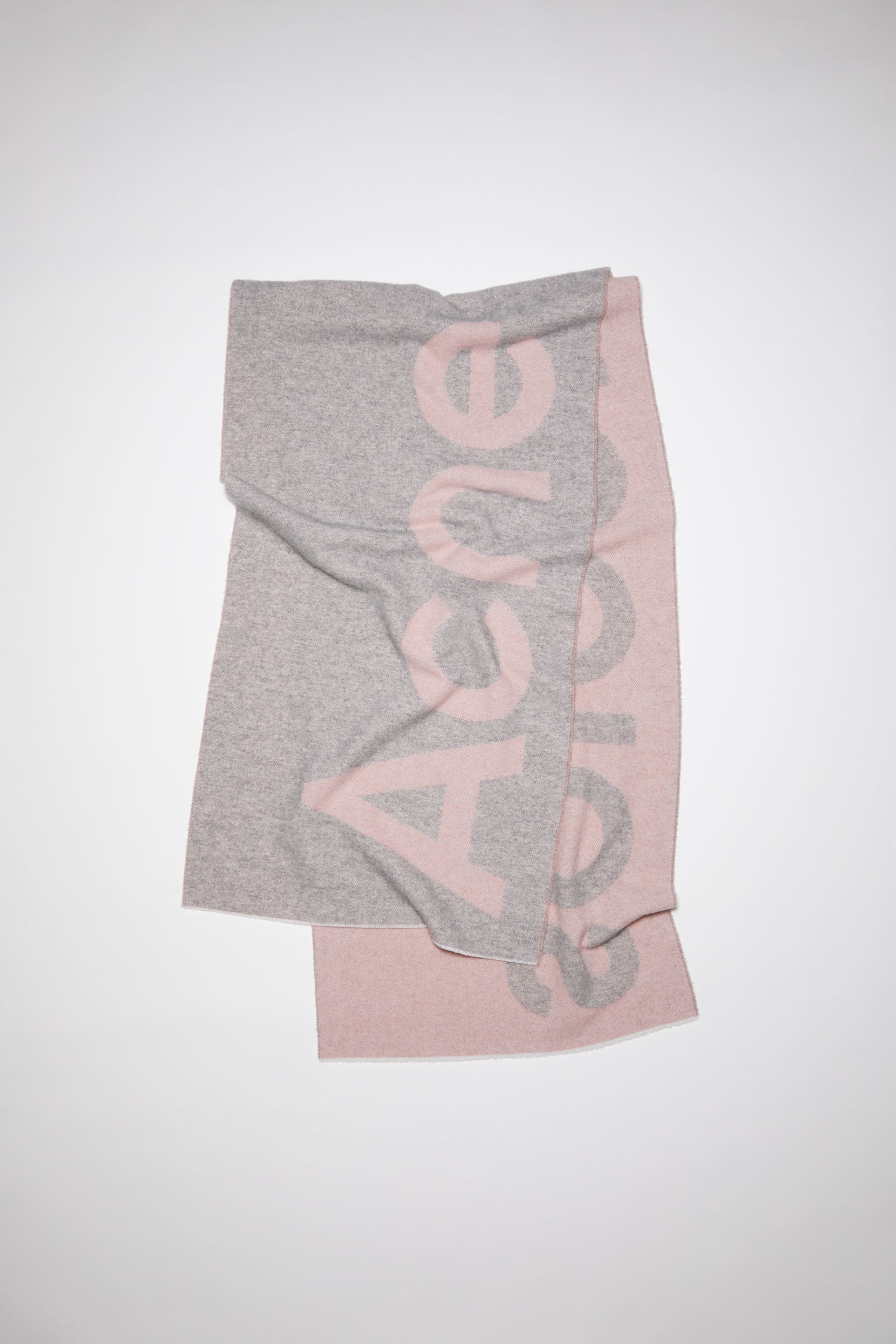 Logo jacquard scarf - Light pink/grey - 1