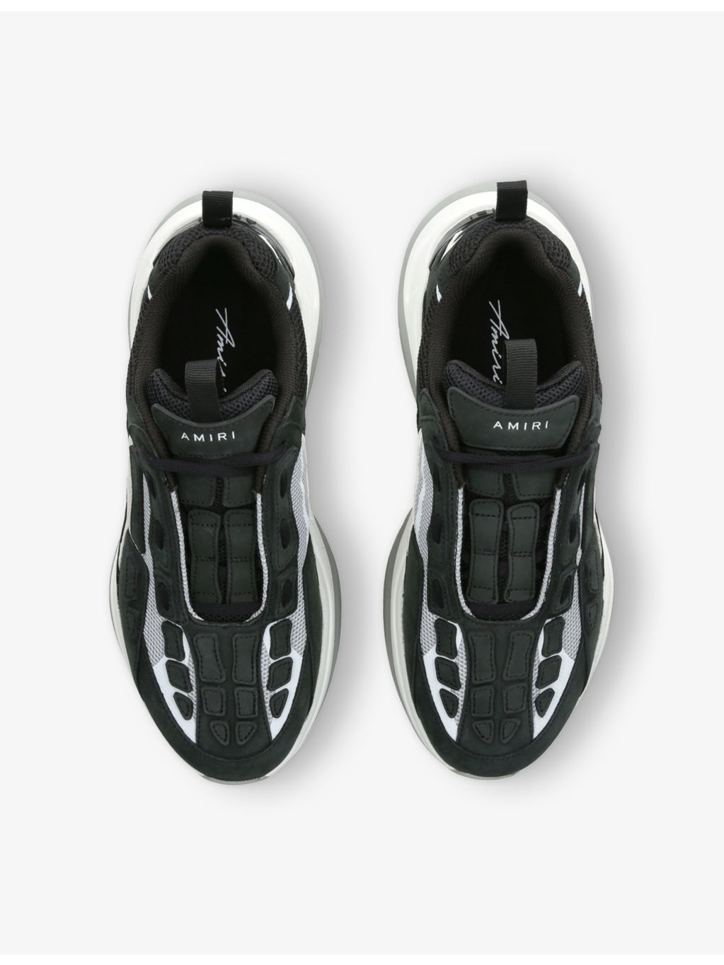 Bone logo-embroidered leather and mesh low-top trainers - 2