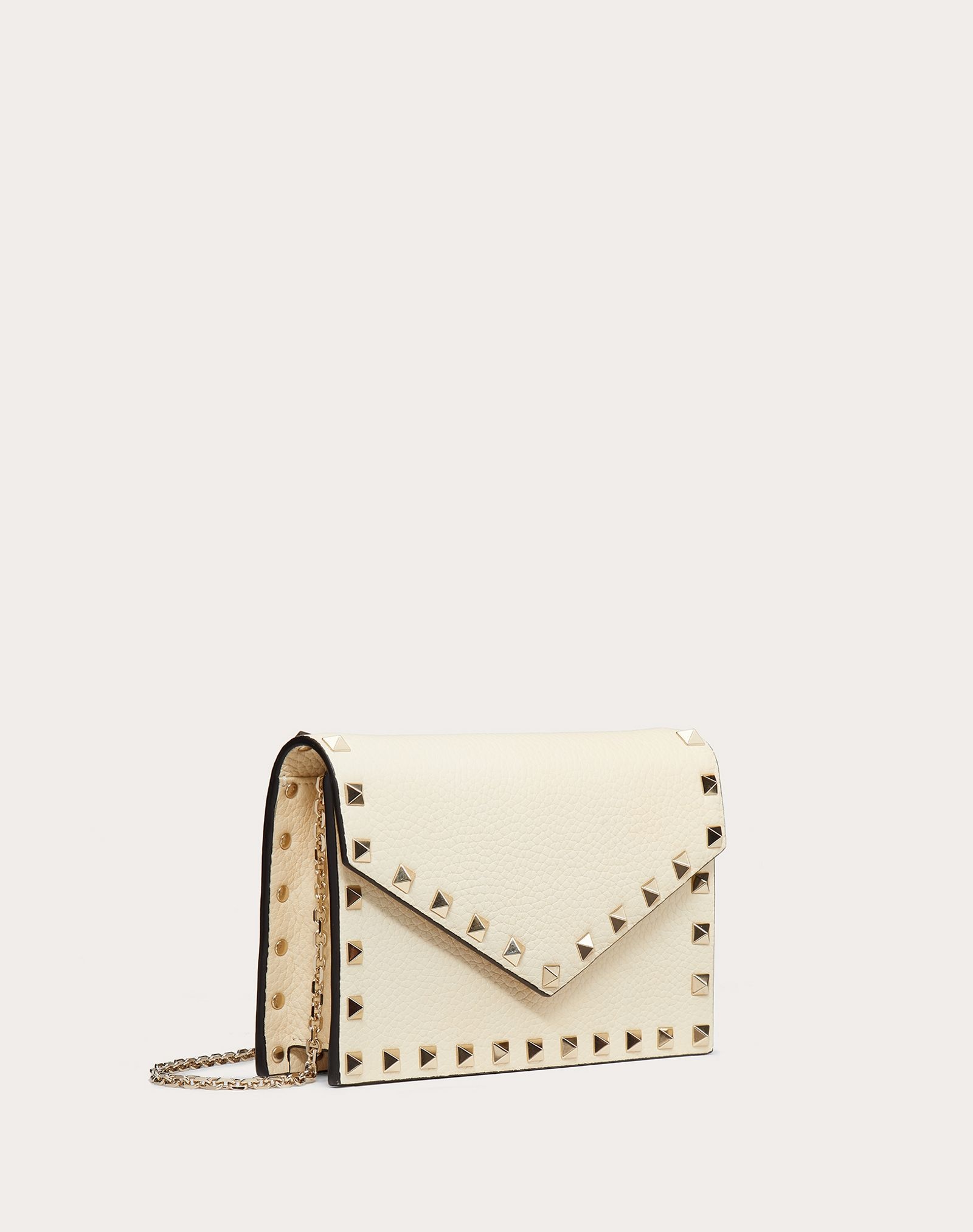 Rockstud Grainy Calfskin Chain Pouch - 4