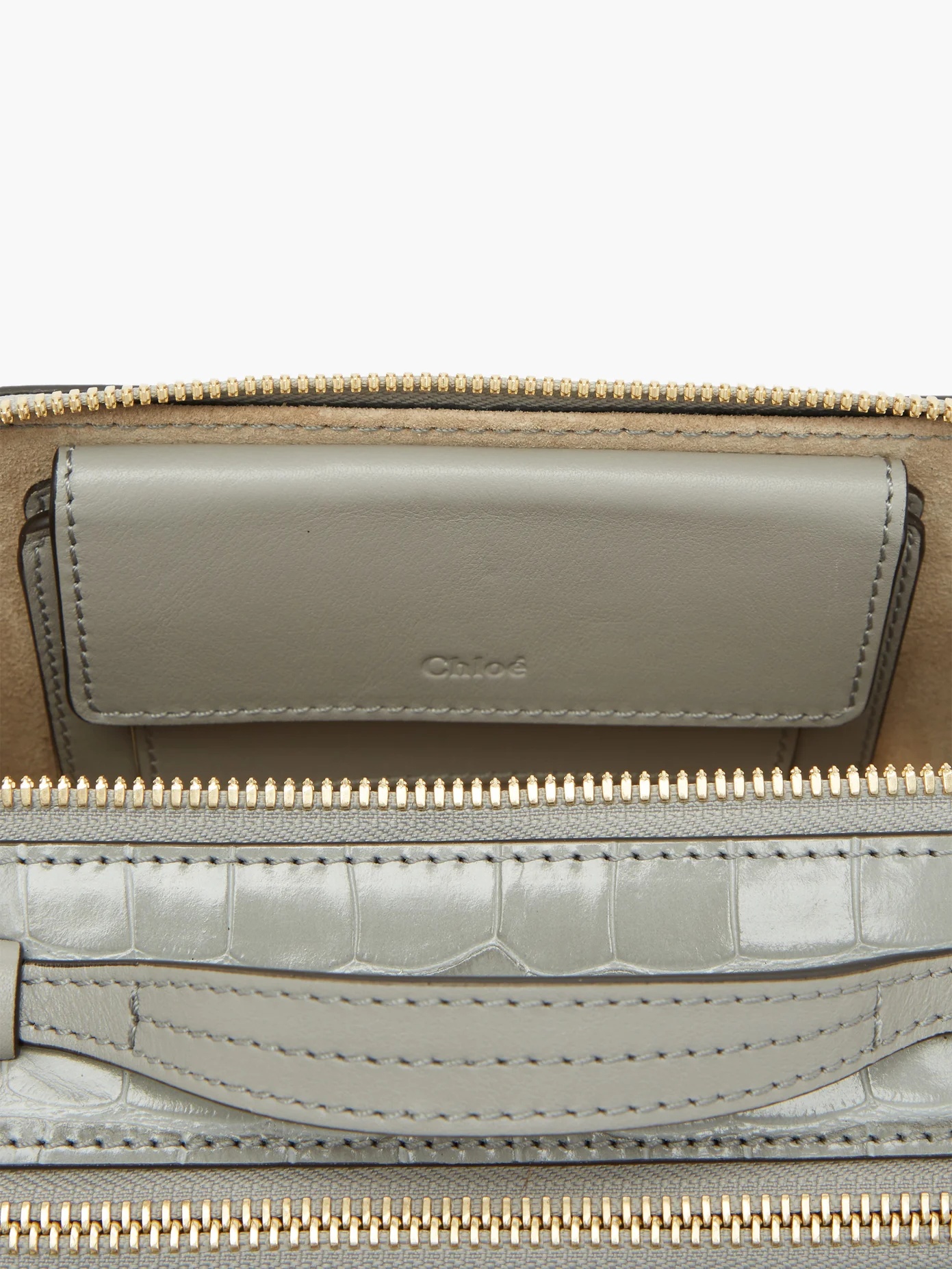 C crocodile-debossed leather vanity bag - 6