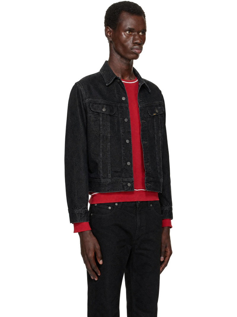 Black Worn-In Denim Trucker Jacket 2