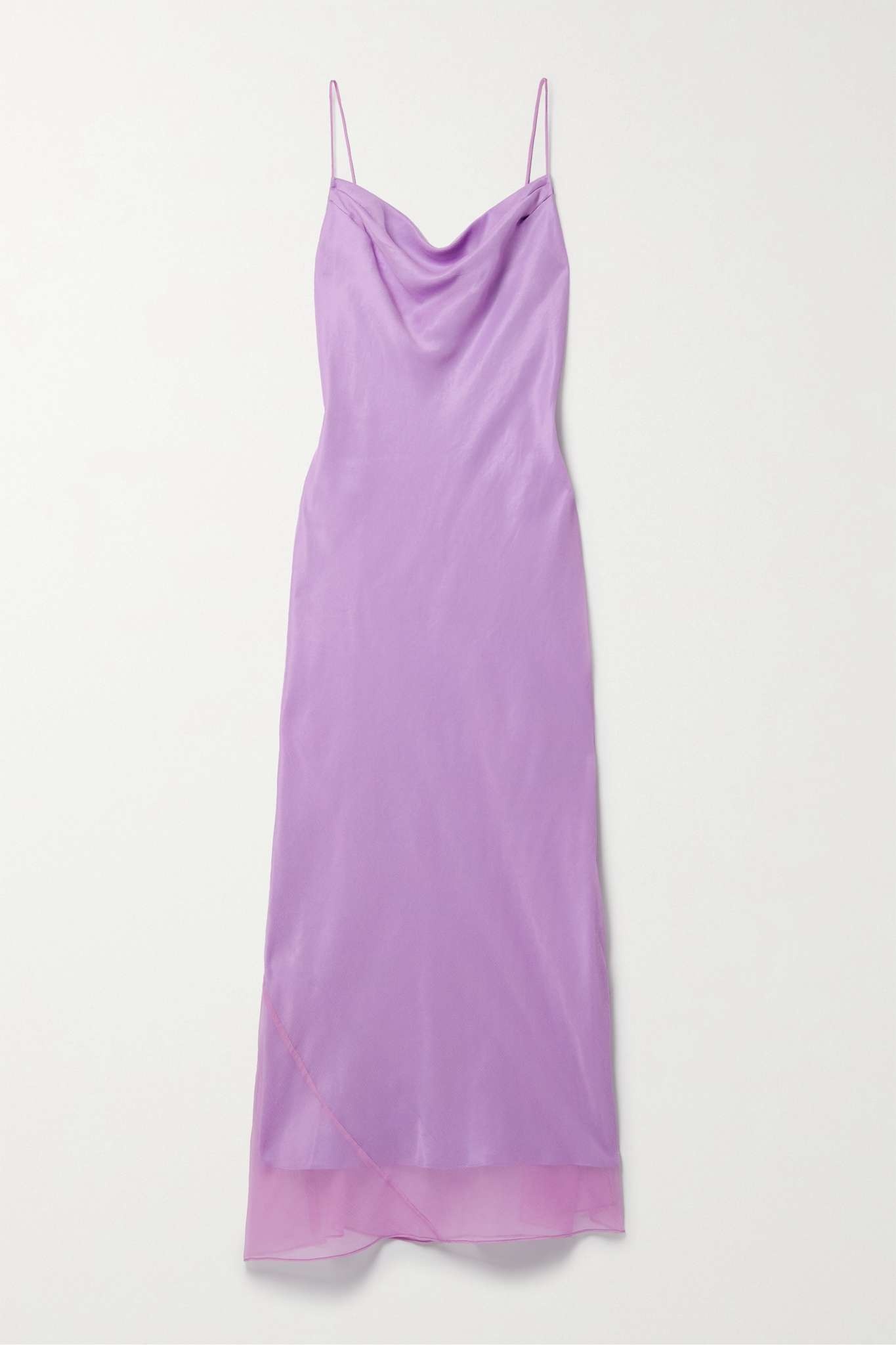 Draped silk-crepon midi dress - 1