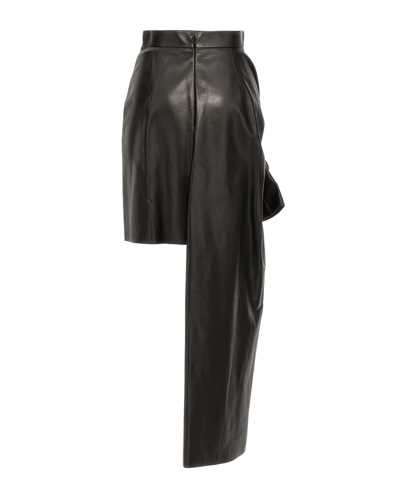Leather Skirt With Maxi Bow - 2
