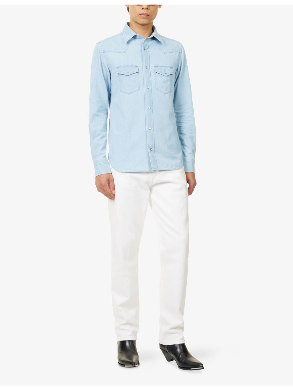 Western Patch-Pocket Denim Shirt - 2