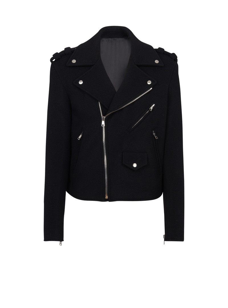 Biker jacket in felted wool 1