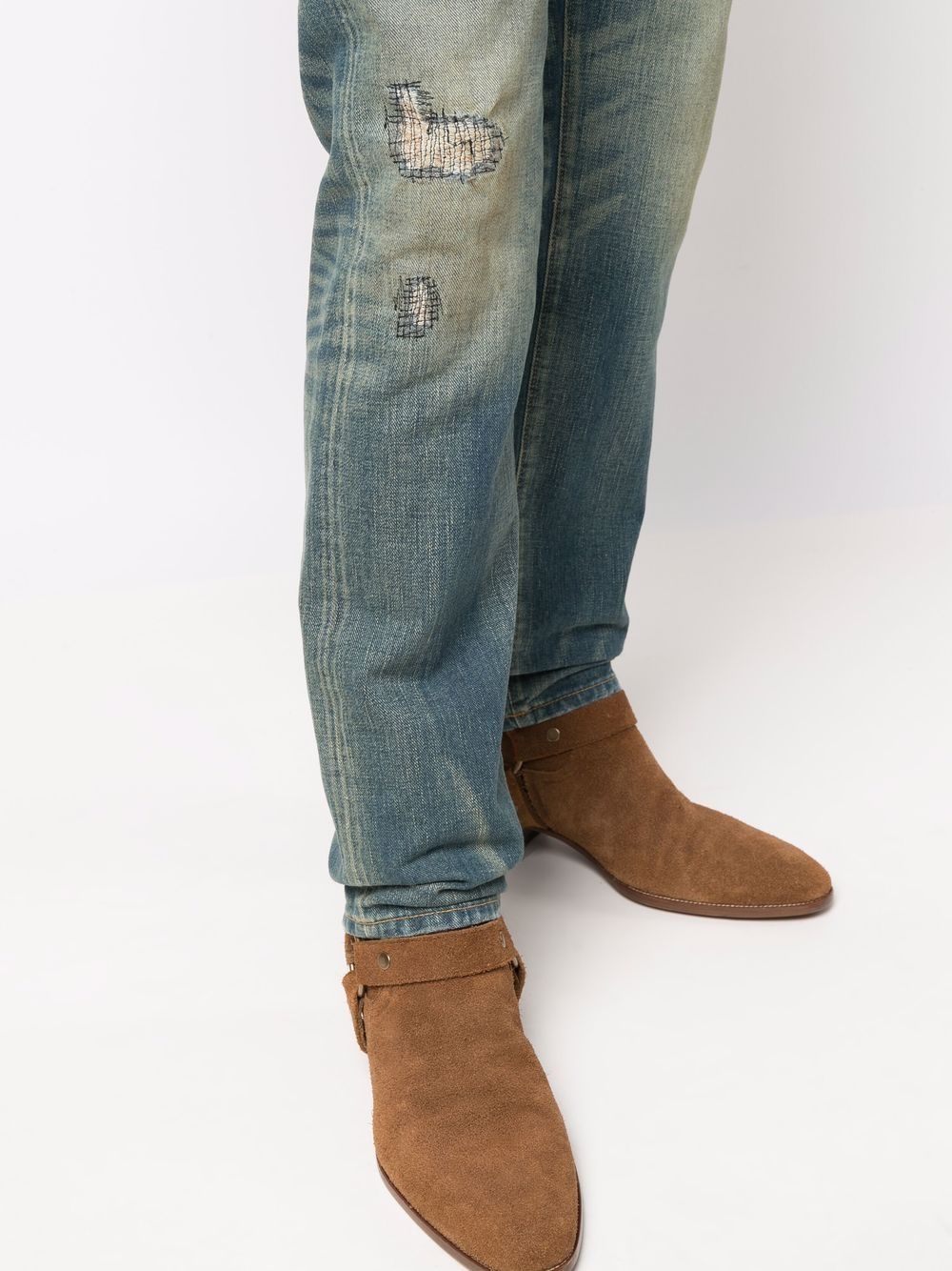 ripped straight-leg jeans - 5