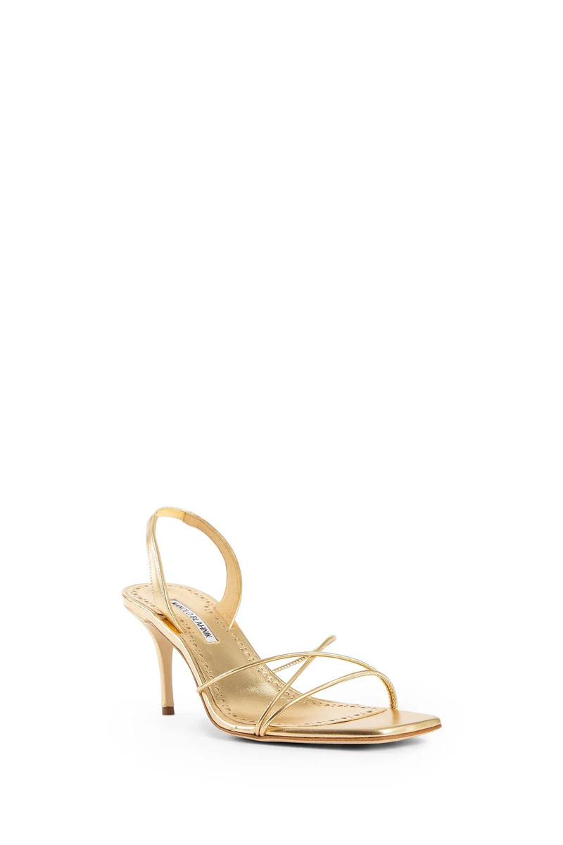 MANOLO BLAHNIK WOMAN GOLD SANDALS 2