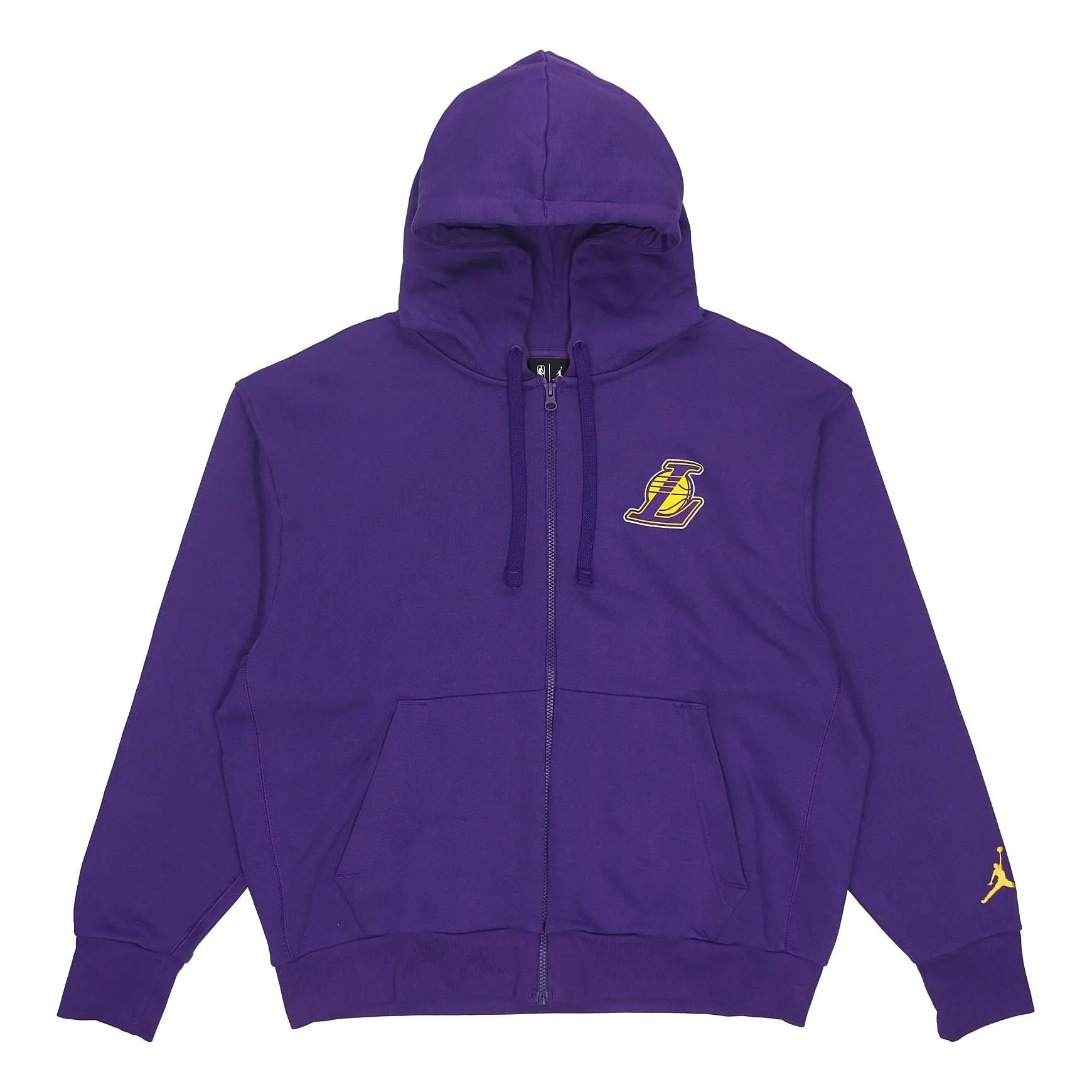 Men's Jordan NBA Los Angeles Lakers Long Sleeves Hooded Zipper Cardigan Fleece Jacket Purple DB1880- - 1