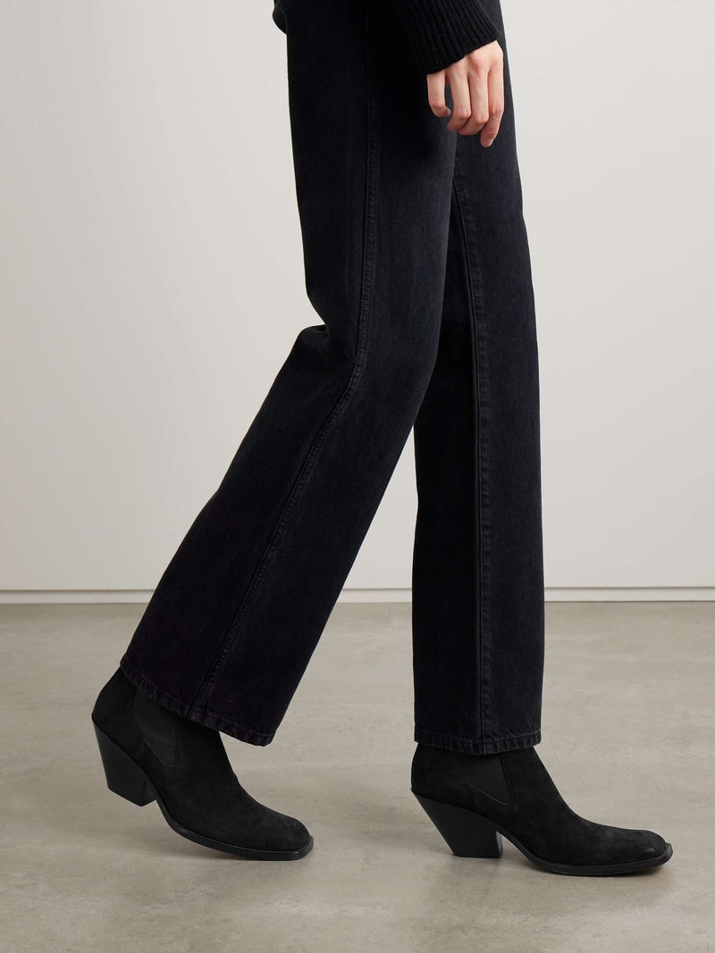KHAITE Austin suede ankle boots outlook