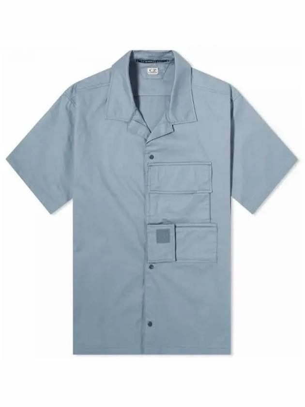 Metropolis Gabardine Short Sleeve Shirt Turbulence - 1