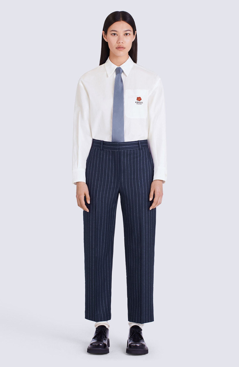 KENZO Cropped tailored striped trousers outlook