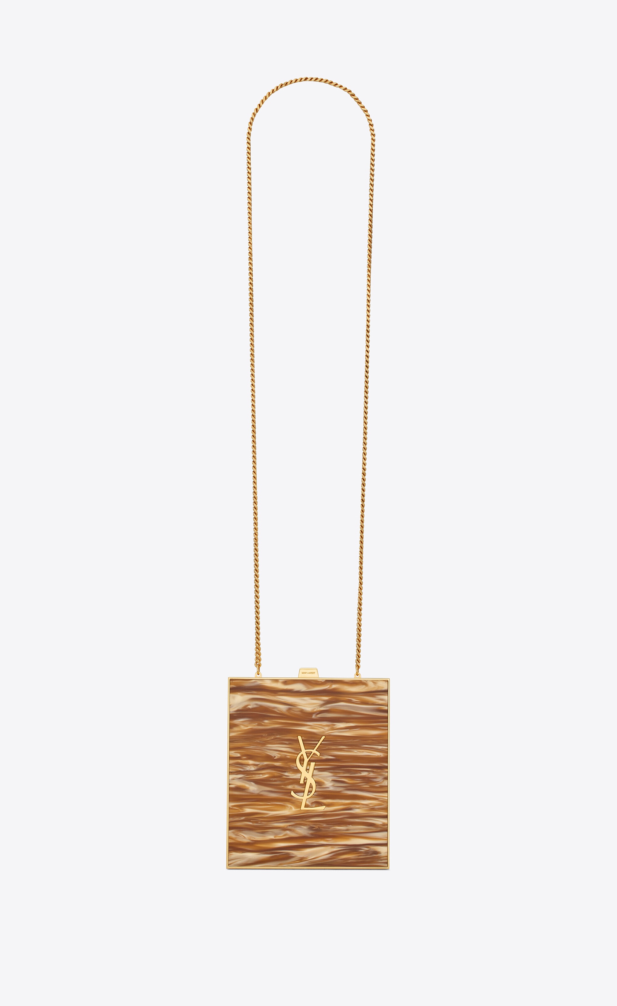 SAINT LAURENT tuxedo box bag in plexiglass and metal REVERSIBLE