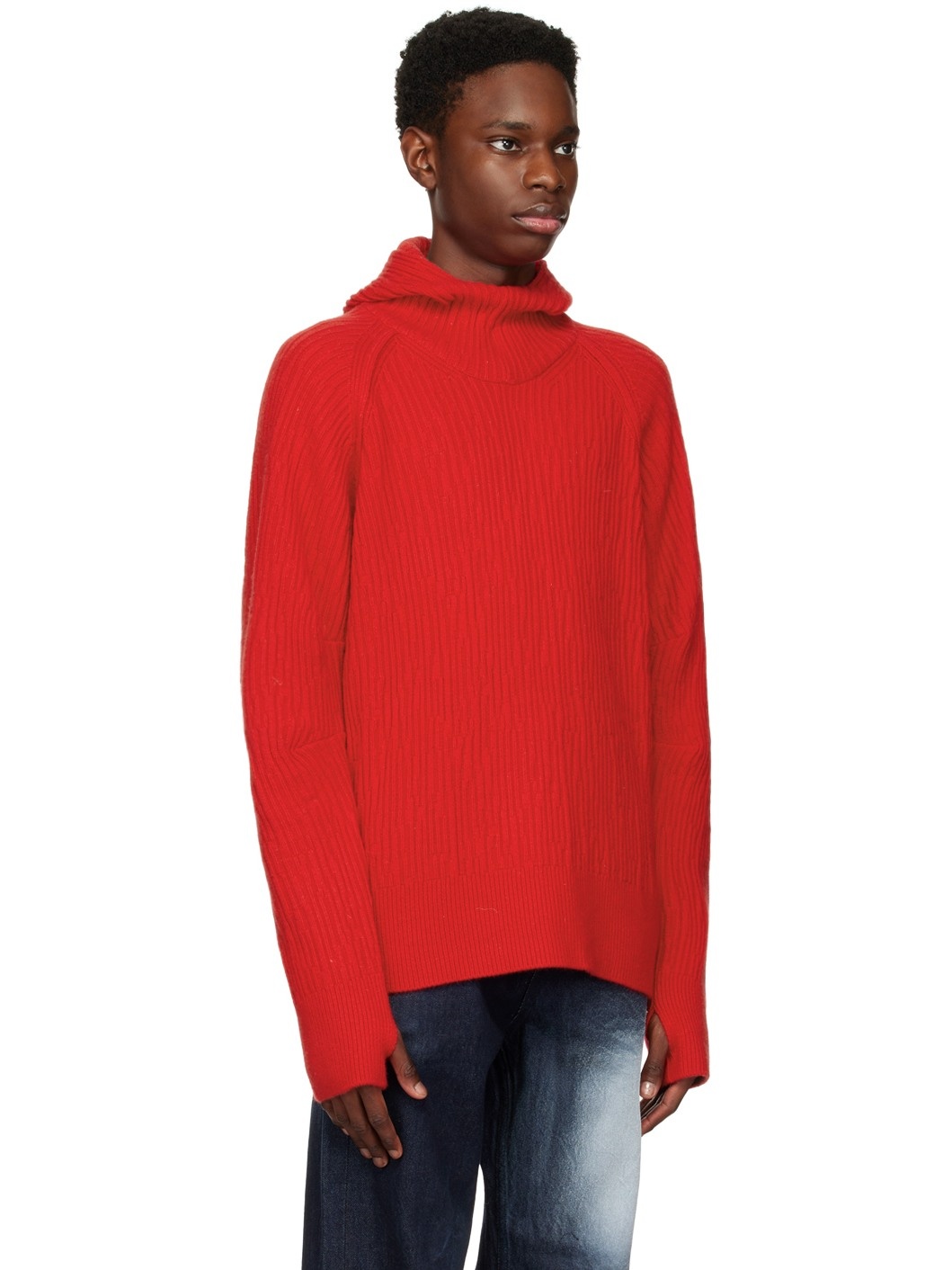★ADERERROR★ Clava knit Red Ader Error Red Clava Hoodie | ModeSens