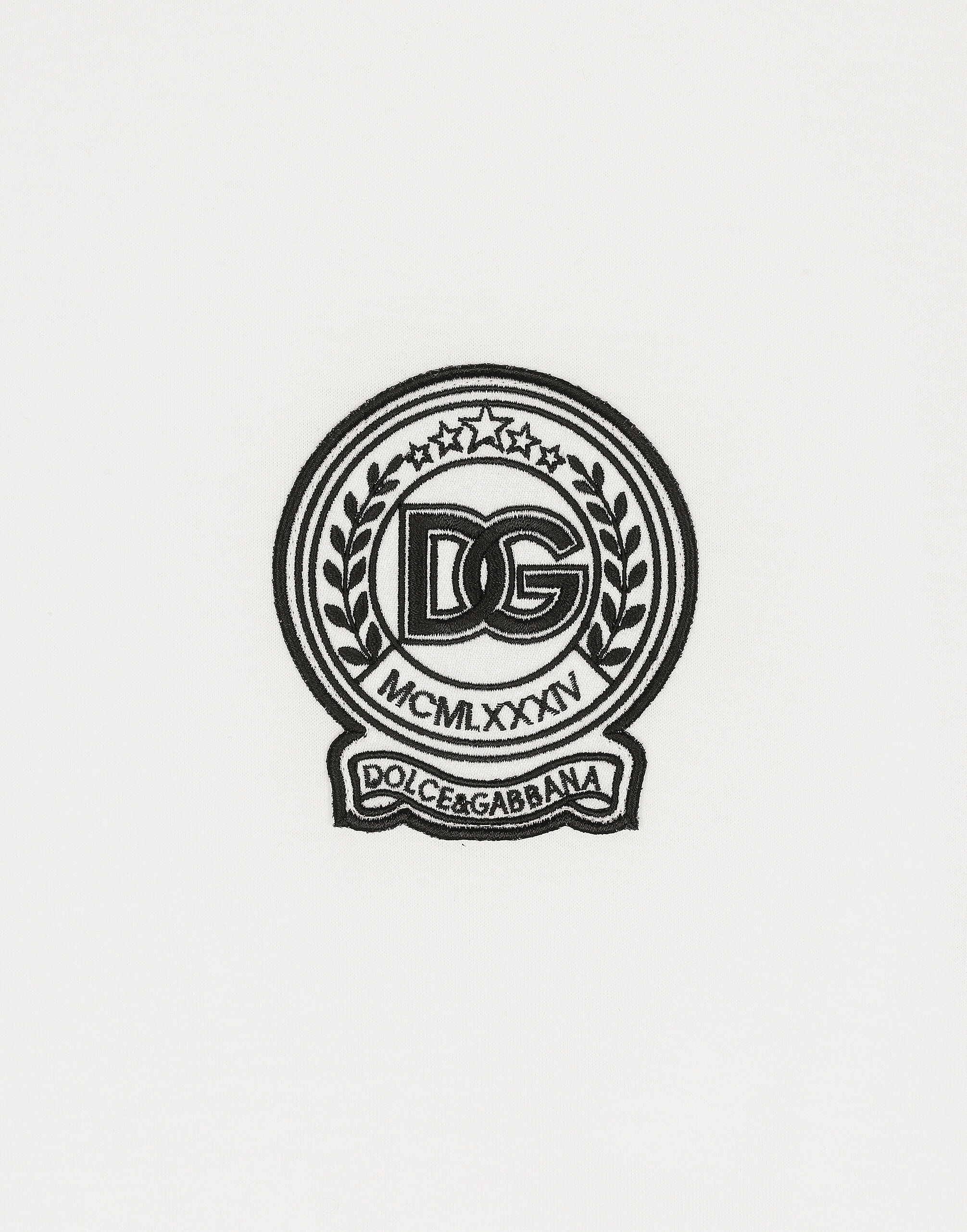 Cotton T-shirt with logo embroidery print - 5