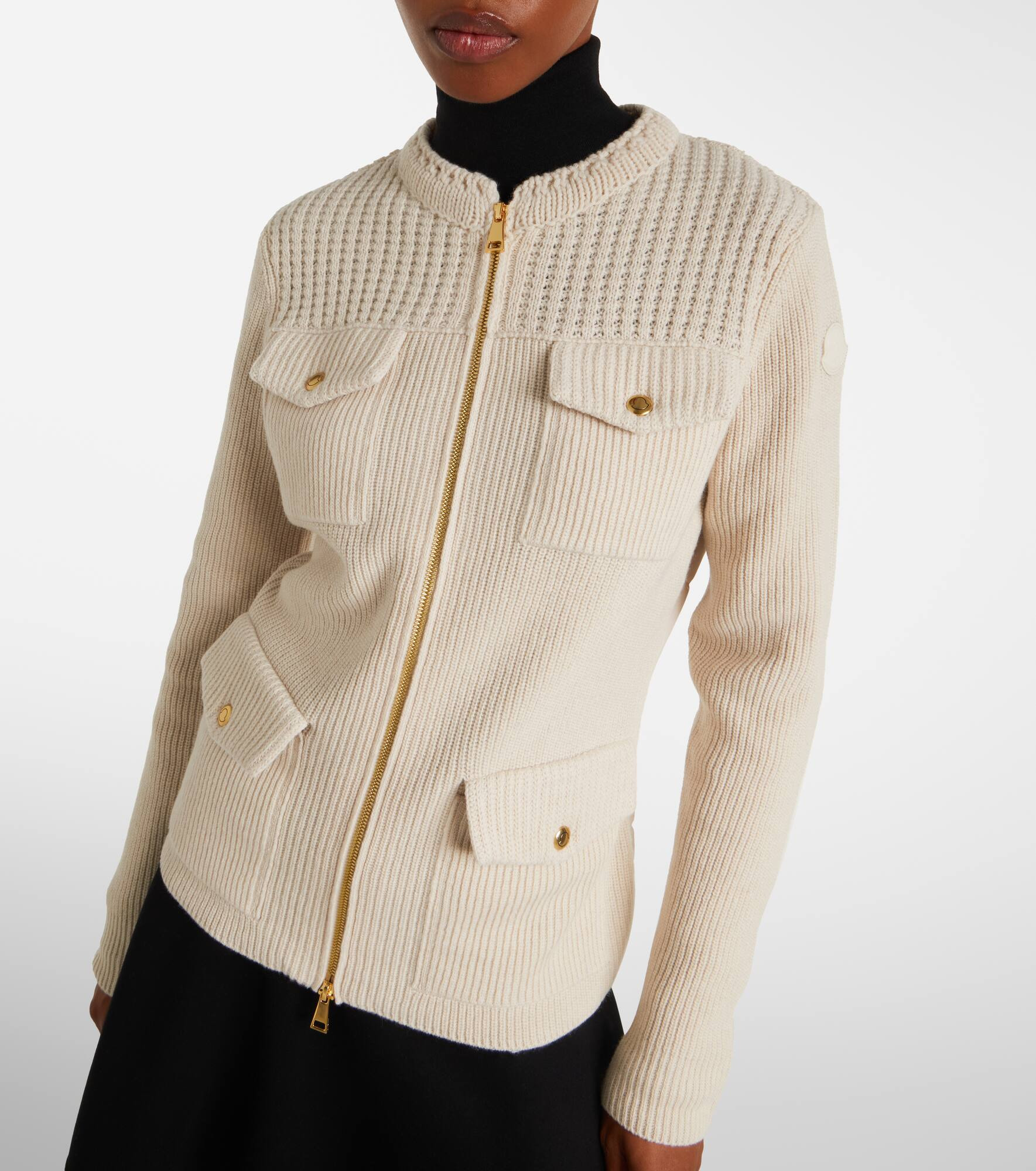 Padded virgin wool cardigan - 7