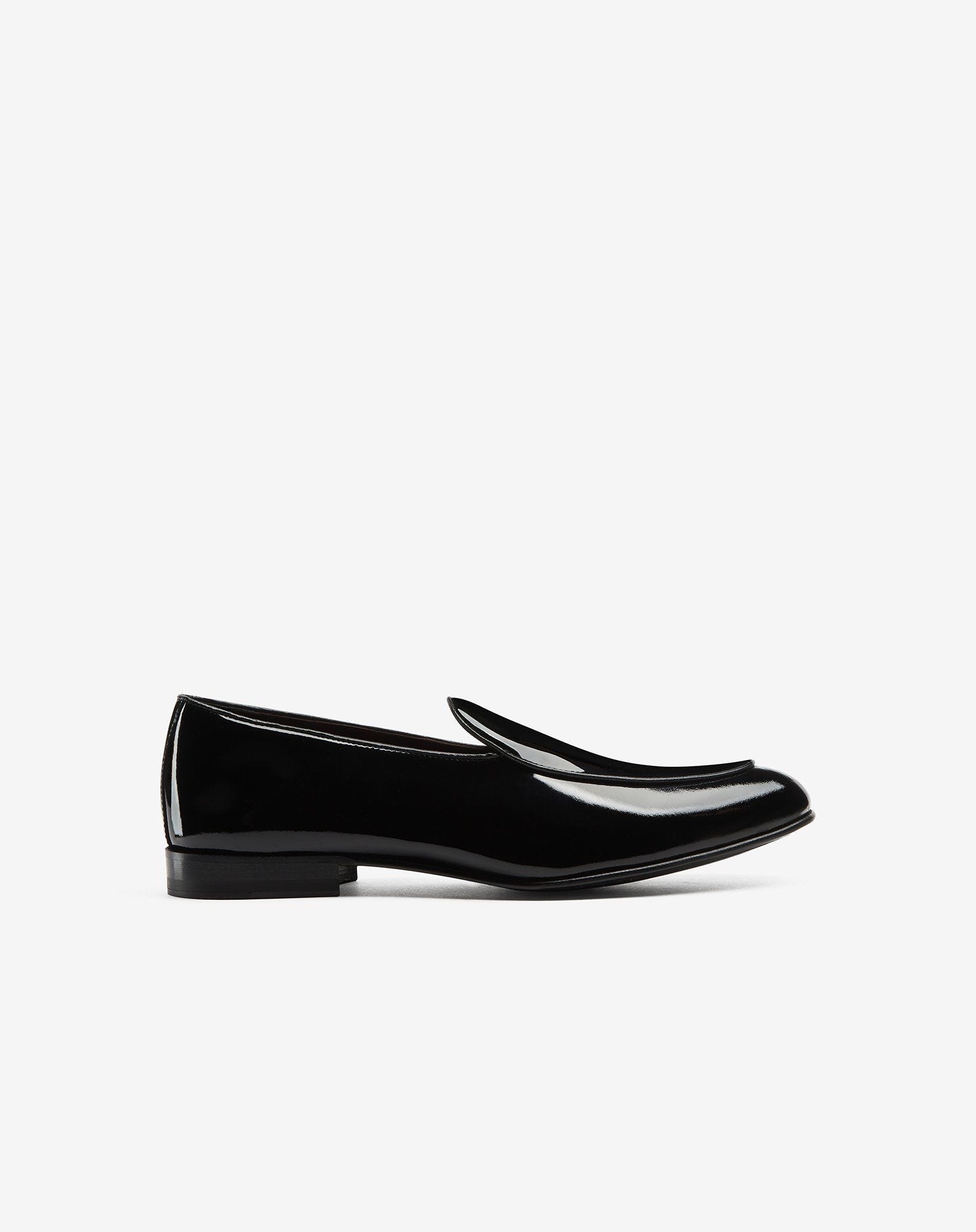 Black patent leather slip on loafer - 1